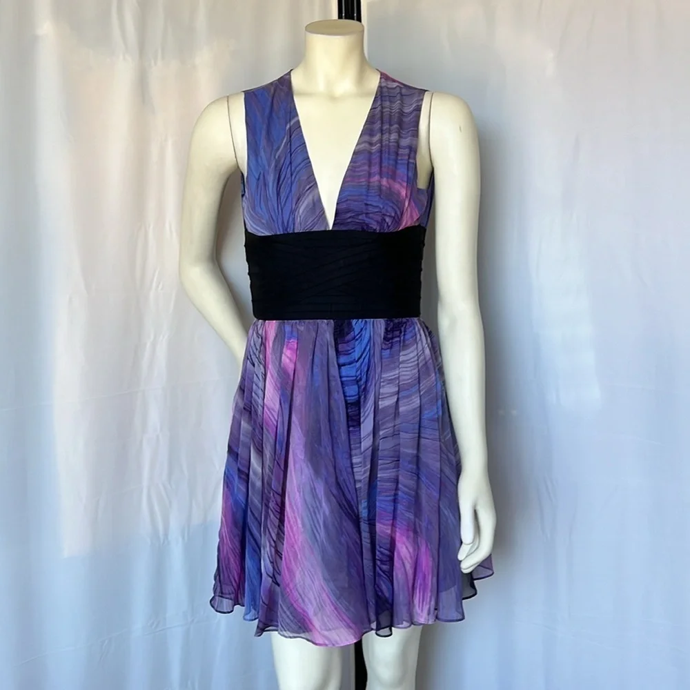 Elizabeth and James Purple Jana Silk Cocktail Dress